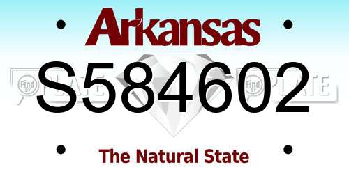 S584602 Arkansas License Plate