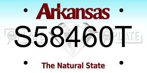 S58460T Arkansas License Plate