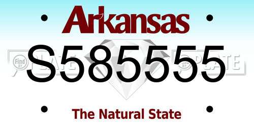 S585555 Arkansas License Plate