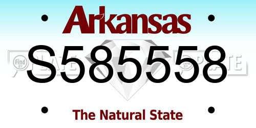 S585558 Arkansas License Plate