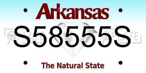 S58555S Arkansas License Plate