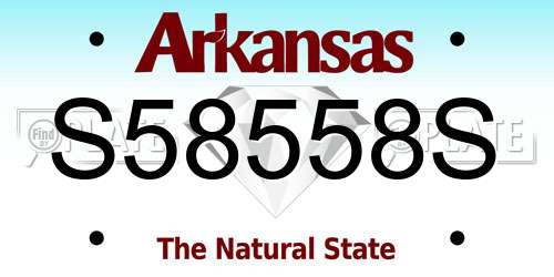 S58558S Arkansas License Plate