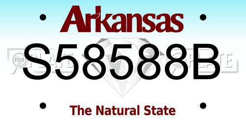S58588B Arkansas License Plate