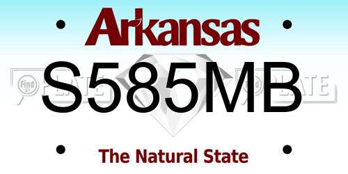 S585MB Arkansas License Plate