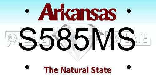 S585MS Arkansas License Plate