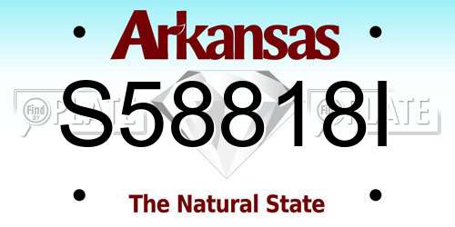 S58818I Arkansas License Plate
