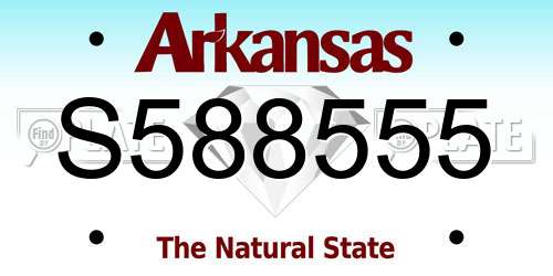 S588555 Arkansas License Plate