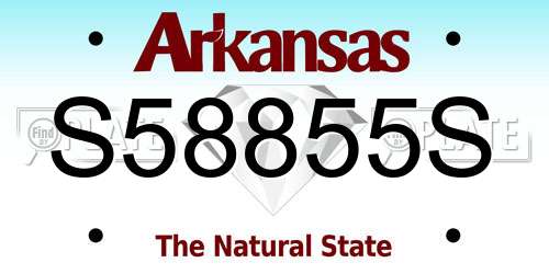 S58855S Arkansas License Plate