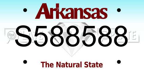S588588 Arkansas License Plate