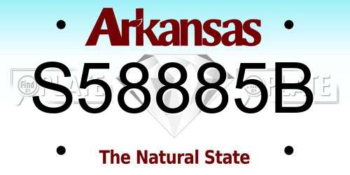 S58885B Arkansas License Plate