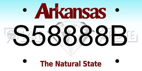 S58888B Arkansas License Plate