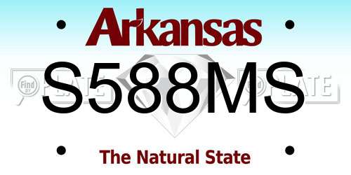 S588MS Arkansas License Plate