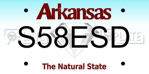 S58ESD Arkansas License Plate