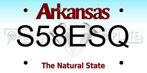 S58ESQ Arkansas License Plate