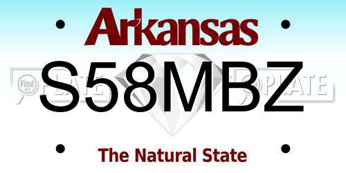S58MBZ Arkansas License Plate