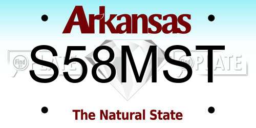 S58MST Arkansas License Plate