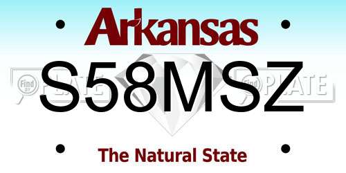 S58MSZ Arkansas License Plate