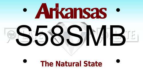 S58SMB Arkansas License Plate