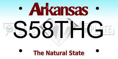 S58THG Arkansas License Plate