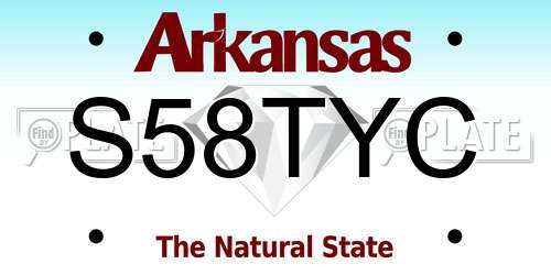 S58TYC Arkansas License Plate