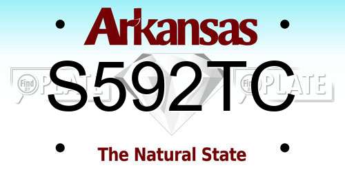 S592TC Arkansas License Plate