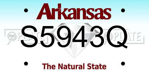 S5943Q Arkansas License Plate