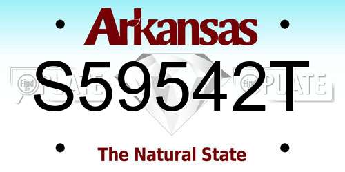 S59542T Arkansas License Plate