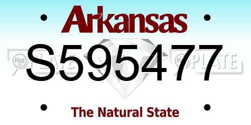 S595477 Arkansas License Plate