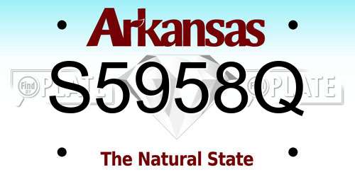 S5958Q Arkansas License Plate