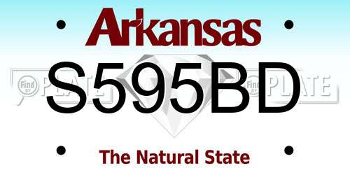 S595BD Arkansas License Plate