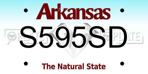 S595SD Arkansas License Plate