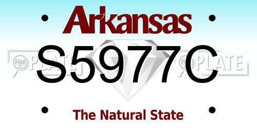 S5977C Arkansas License Plate