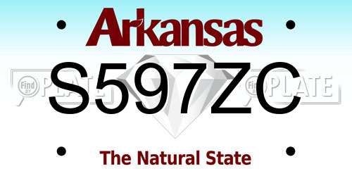 S597ZC Arkansas License Plate