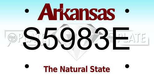S5983E Arkansas License Plate