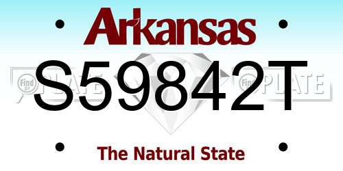 S59842T Arkansas License Plate