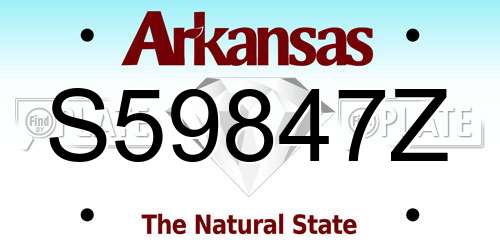 S59847Z Arkansas License Plate