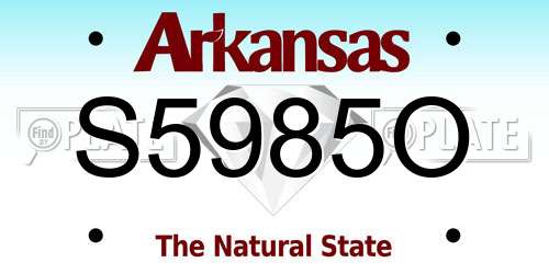 S5985O Arkansas License Plate