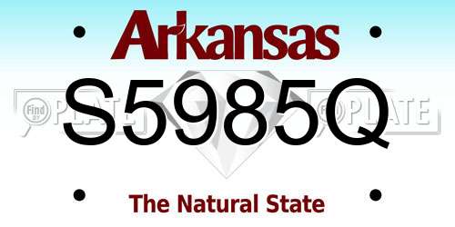 S5985Q Arkansas License Plate