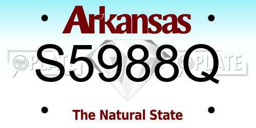 S5988Q Arkansas License Plate