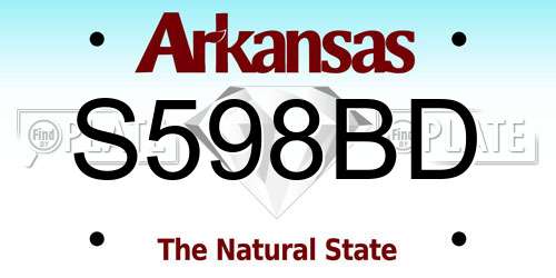 S598BD Arkansas License Plate