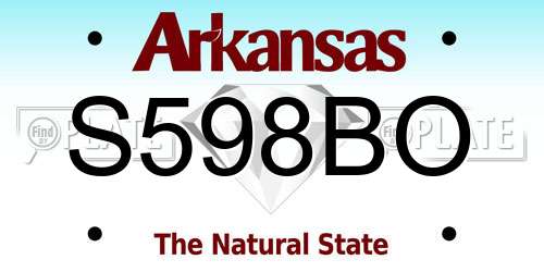 S598BO Arkansas License Plate