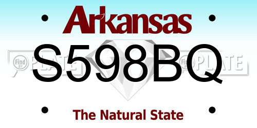 S598BQ Arkansas License Plate