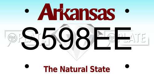 S598EE Arkansas License Plate