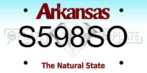 S598SO Arkansas License Plate