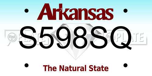 S598SQ Arkansas License Plate