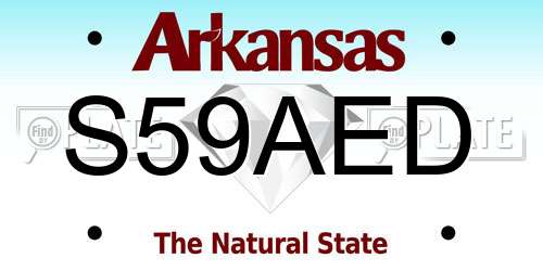 S59AED Arkansas License Plate