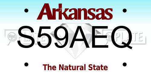 S59AEQ Arkansas License Plate