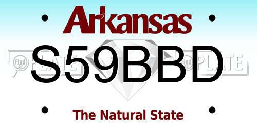 S59BBD Arkansas License Plate