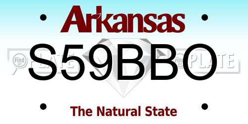 S59BBO Arkansas License Plate