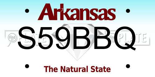 S59BBQ Arkansas License Plate